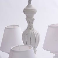 Lampadario a Sospensione Ø46 A 5 Bracci Design Shabby Bianco