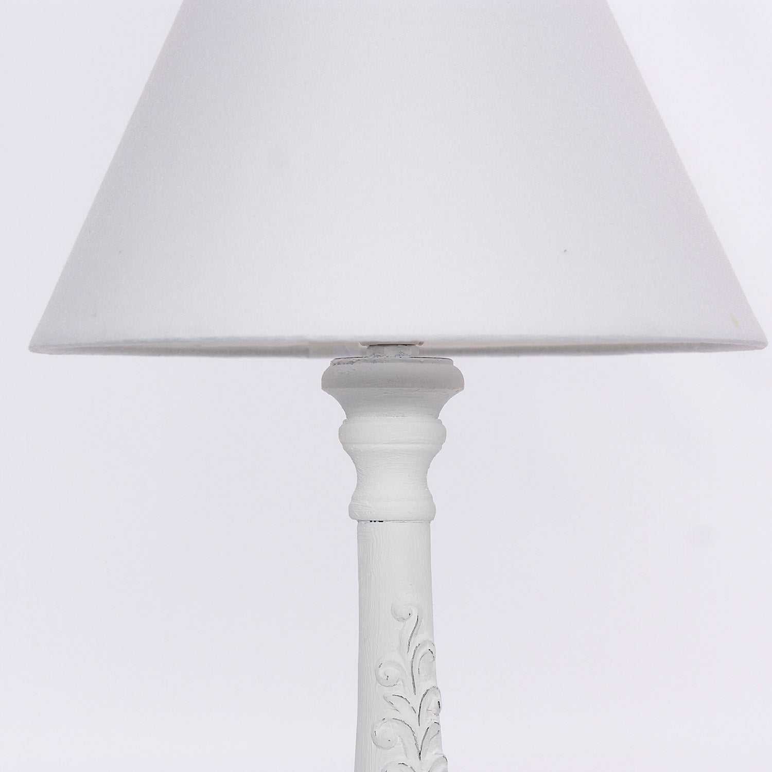 Lampada da Tavolo Ø10xH36 cm in MDF Bianca