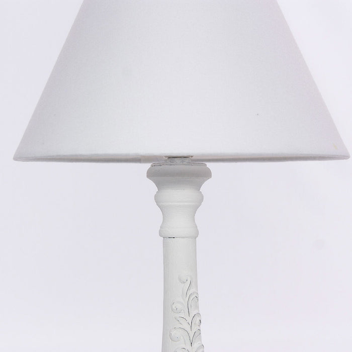 Lampada da Tavolo Ø10xH36 cm in MDF Bianca