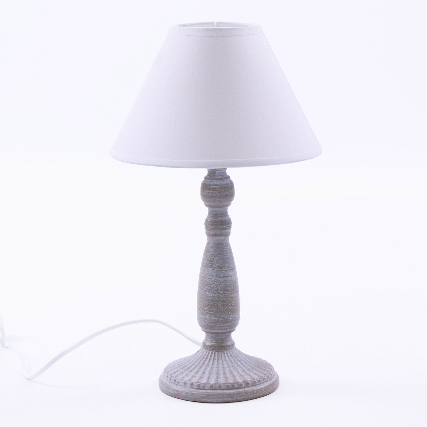 Lampada da Tavolo Ø20xH34 cm in Metallo Grigio