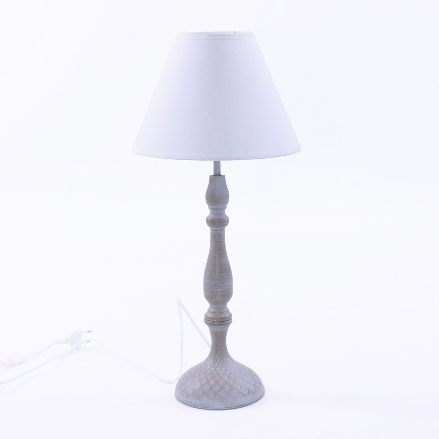 Lampada da Tavolo Ø23xH51 cm in Metallo Grigio