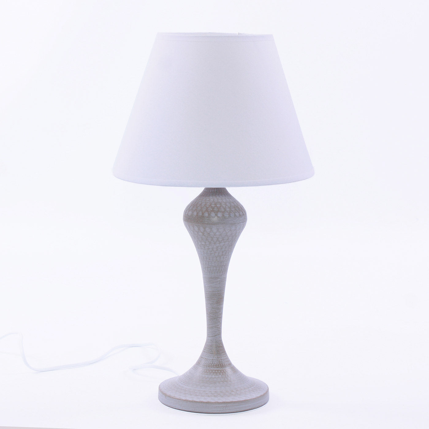 Lampada da Tavolo Ø25xH46 cm in Metallo Grigio