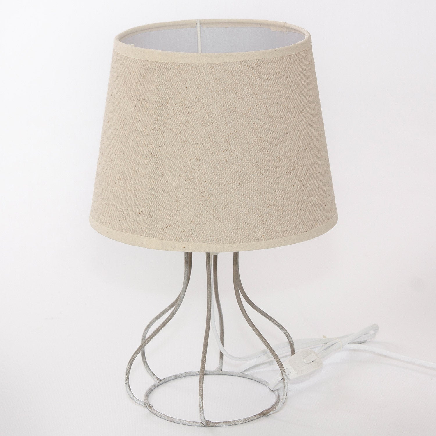 Lampada da Tavolo 21xH30 cm in Metallo Grigio