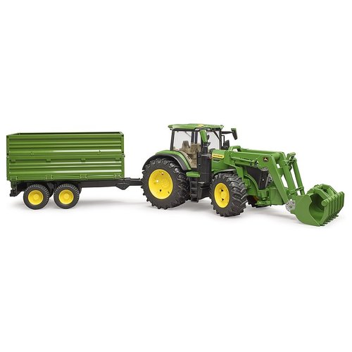 Mezzo agricolo bruder 03155 john deere trattore con rimorchio 1:16