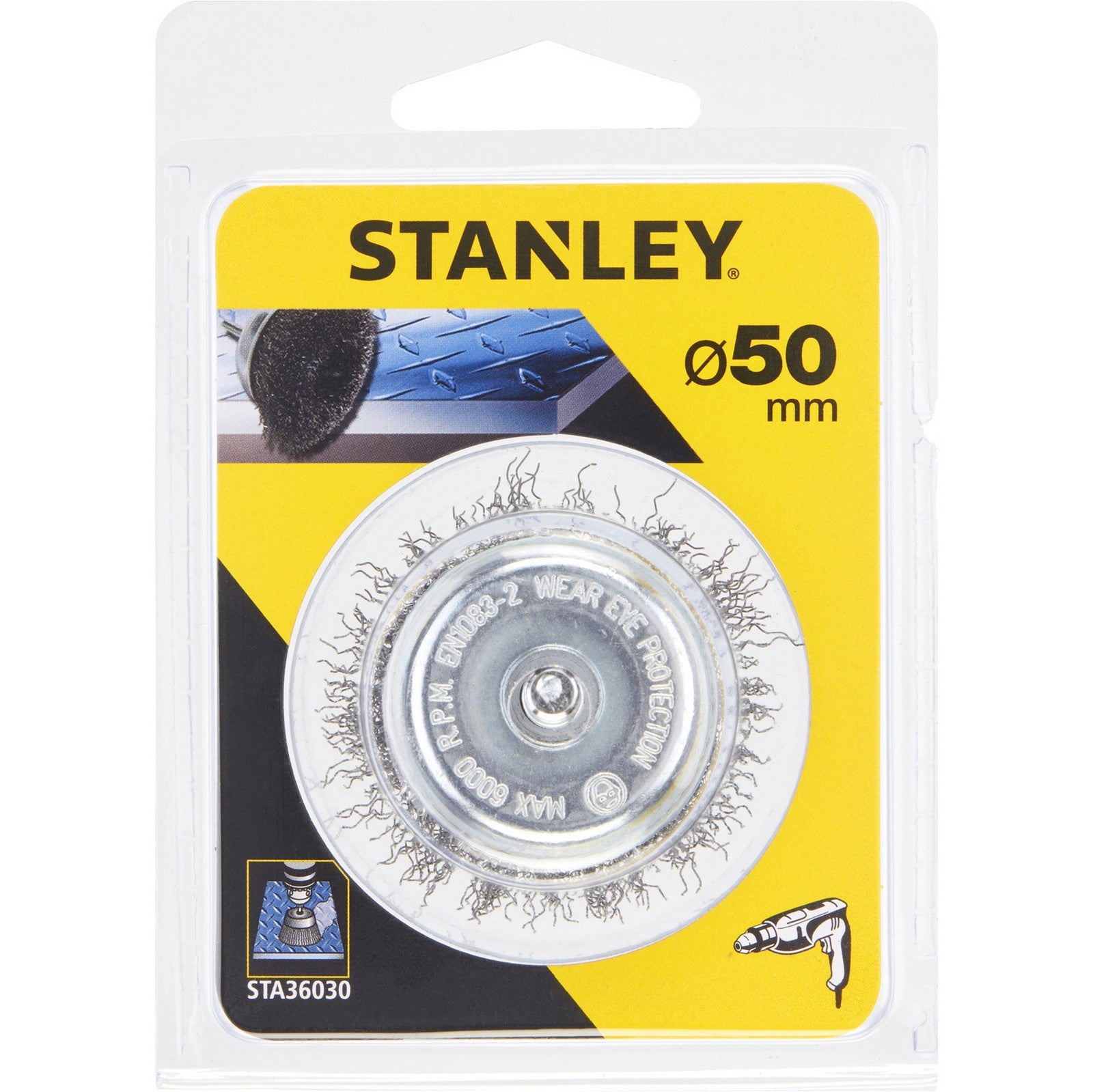 piranha/stanley x36030 spazzola acciaio a tazza diametro 50 cod:ferx.40021