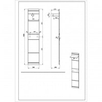 Germania Appendiabiti Malou 39x29,9x19,46 cm Bianco e Rovere Nelson