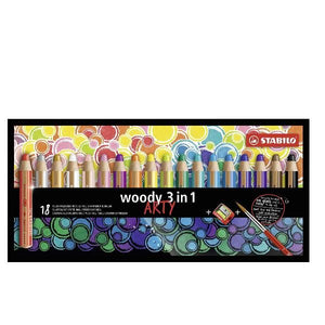 Stabilo woody 3 in 1 multicolore 18 pz - 880/18-1-20