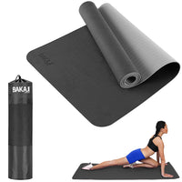 Tappetino Yoga Aerobica Pilates Tappeto Allenamento Fitness Palestra Grigio Nero