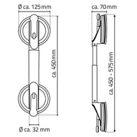 RIDDER Maniglione di Sicurezza Telescopico a Ventosa 12,5 cm 100 kg 421619