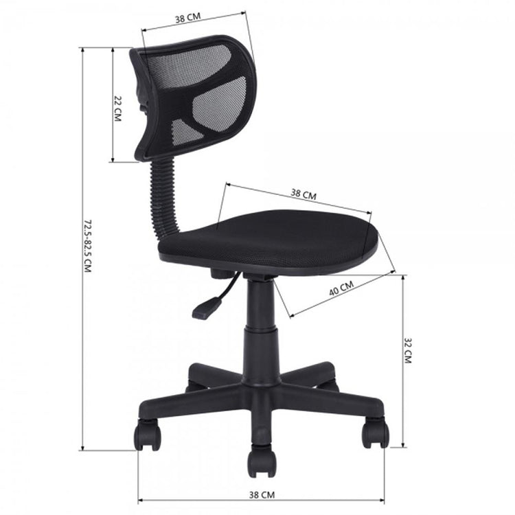 Sedia Girevole 5 Ruote Ufficio Cameretta Scrivania Schienale Ergonomico Nero