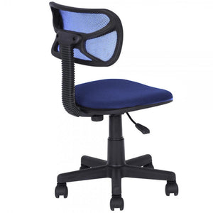 Sedia Girevole 5 Ruote Ufficio Cameretta Scrivania Schienale Ergonomico Blu