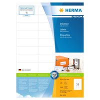 HERMA Etichette Permanenti PREMIUM A4 70x25,4 mm 100 Fogli 443754