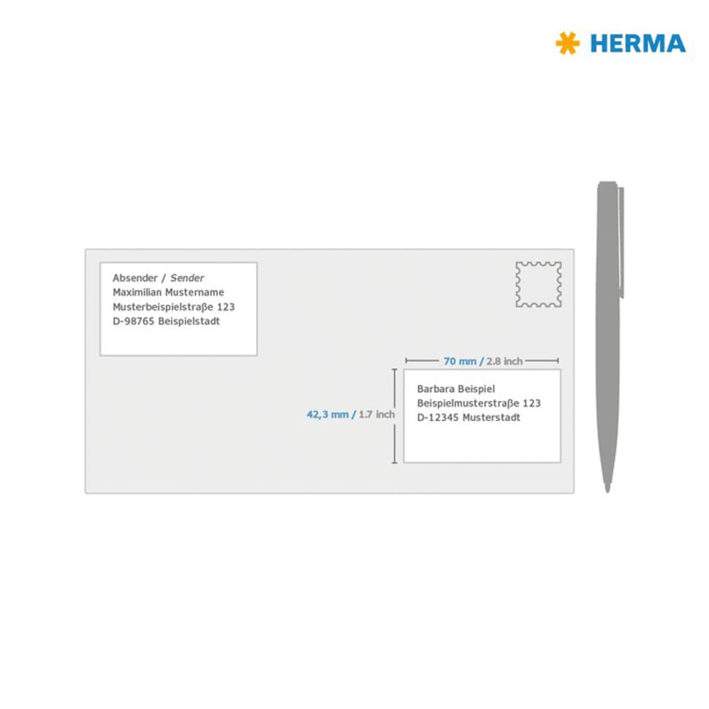 HERMA Etichette Permanenti PREMIUM A4 70x42,3 mm 100 Fogli 443780