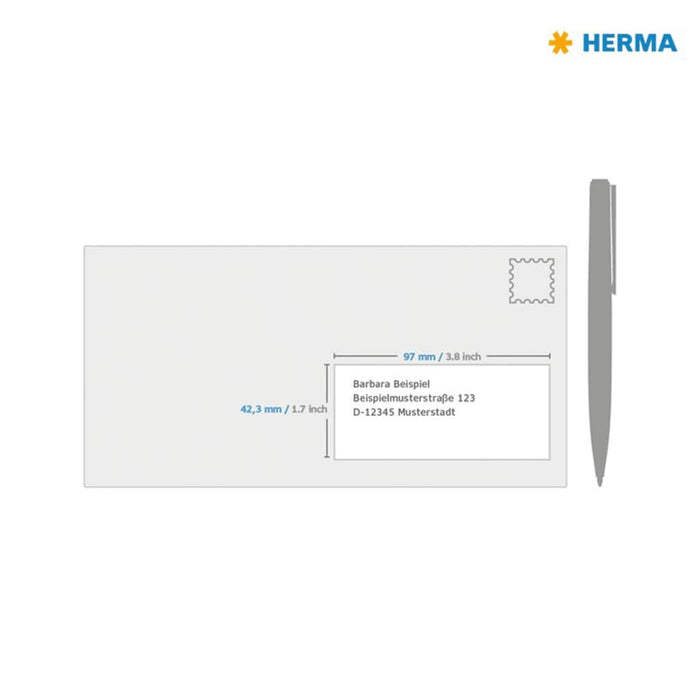 HERMA Etichette Permanenti PREMIUM A4 97x42,3 mm 100 Fogli 443764