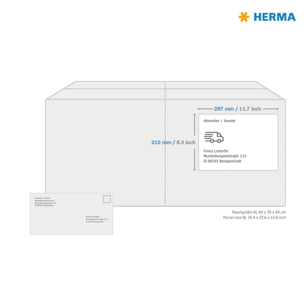 HERMA Etichette Impermeabili per Esterno A4 210x297mm 40 Fogli Bianchi 443782