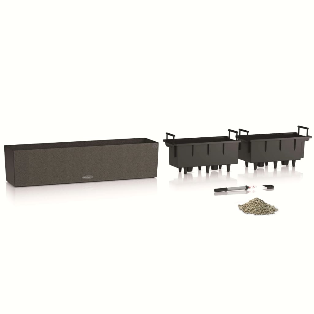 LECHUZA Fioriera BALCONERA Stone 80 ALL-IN-ONE Nera