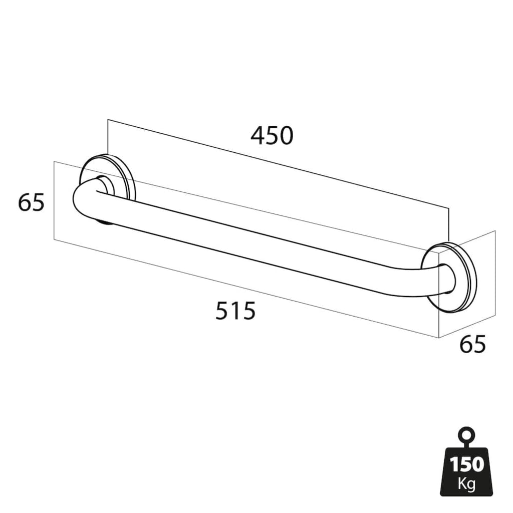 Tiger Maniglione di Sicurezza Libra 45 cm Argentato 1330230946