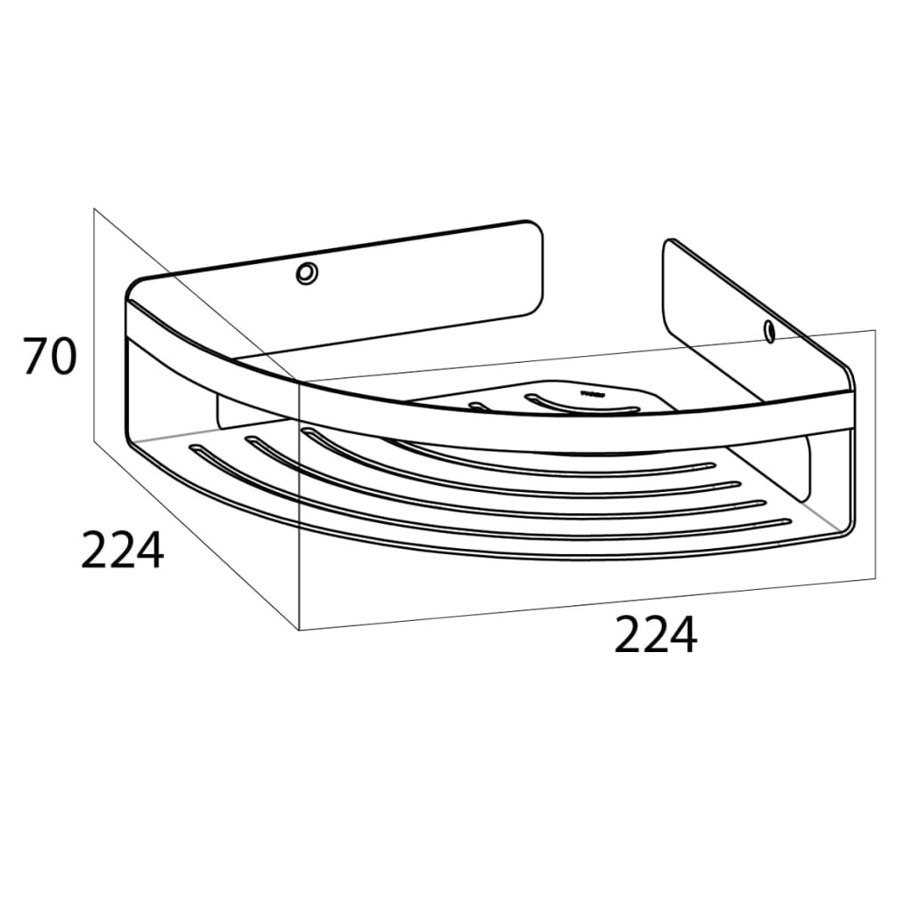 Tiger Mensola da Bagno Angolare Caddy Cromata Grande 1400630346 418304