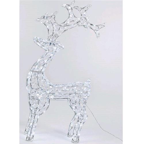 Renna Di Natale Luminosa con Diamanti cristalli 200 Led Bianco Ghiaccio H115 cm D1509