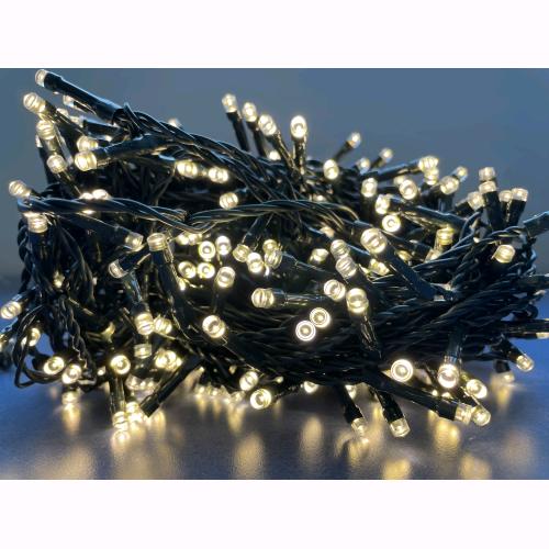 Serie Luci Natale 180 Led Luce Calda Giochi Luce Filo 11 mt Uso Esterno D1968