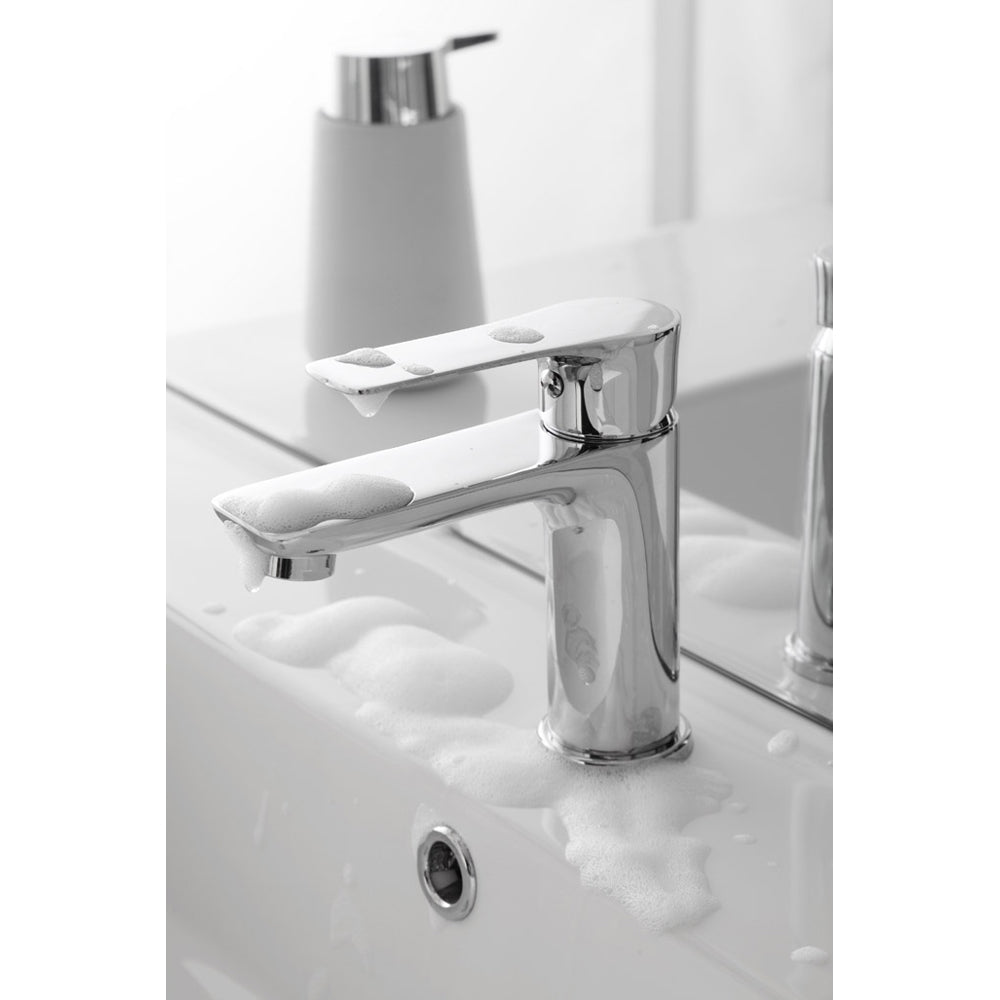 MISCELATORE MONOCOMANDO RUBINETTO LAVABO CROMATO LUCIDO SERIE FLAT FERIDRAS 401021