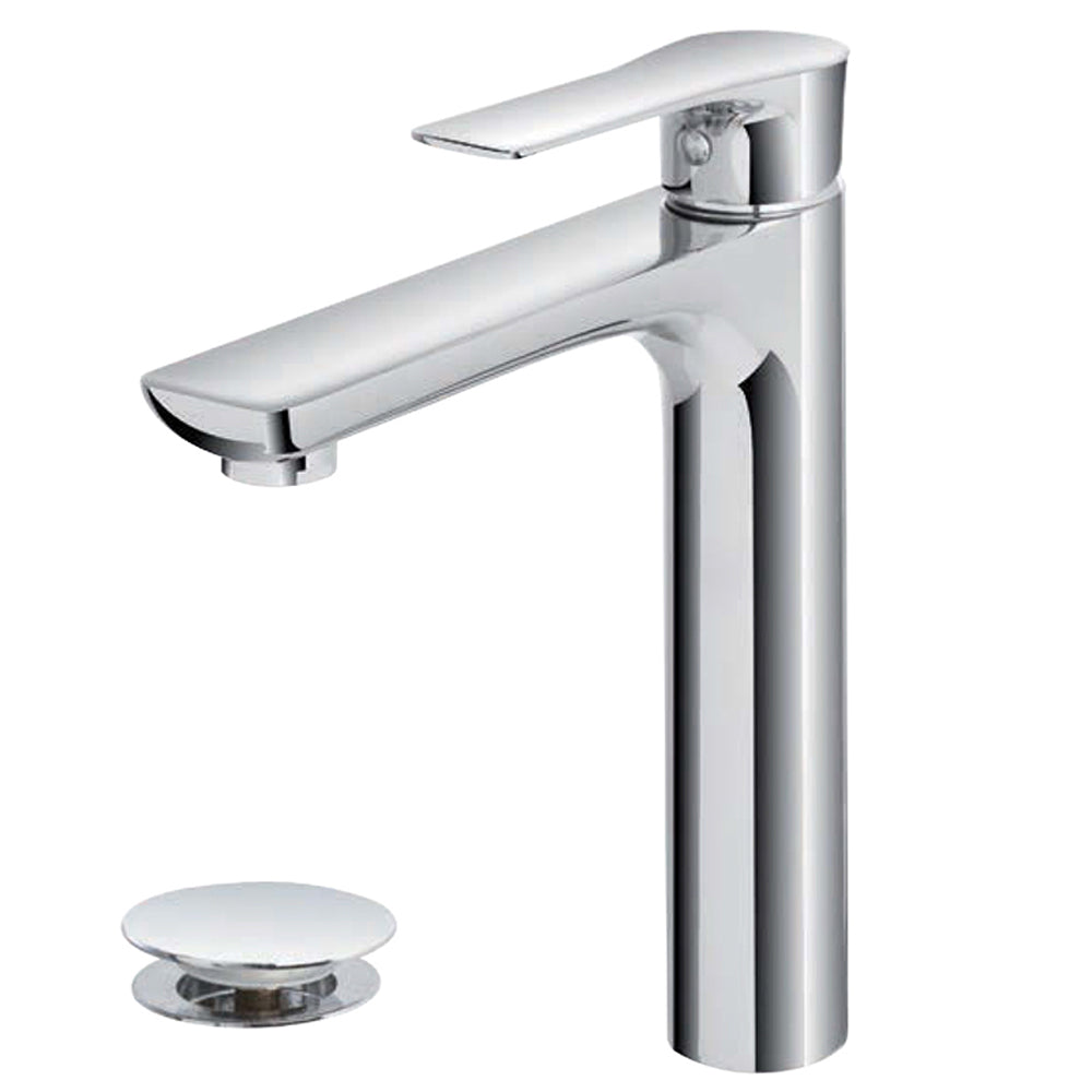 MISCELATORE MONOCOMANDO RUBINETTO LAVABO ALTO CROMATO LUCIDO SERIE FLAT FERIDRAS 401022