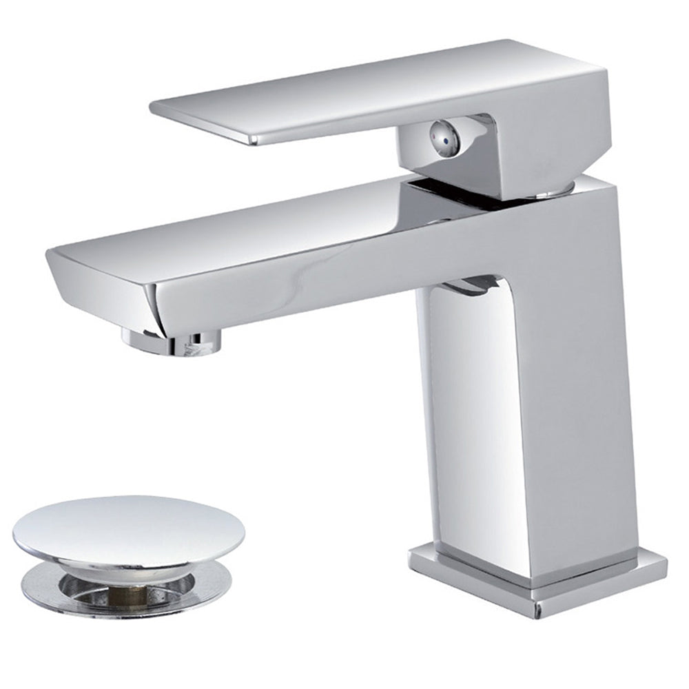 MISCELATORE MONOCOMANDO RUBINETTO LAVABO CROMATO LUCIDO SERIE QUATRA FERIDRAS 401041