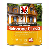 V33 Protettivo Completo Legno Protezione Classica Colore Noce chiaro 750 ML