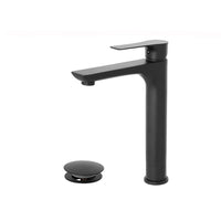 FERIDRAS MISCELATORE MONOCOMANDO RUBINETTO LAVABO ALTO NERO OPACO SERIE FLAT 401082