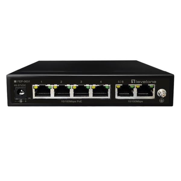 Levelone fep-0631 switch di rete fast ethernet (10/100) supporto power over ethernet (poe) nero