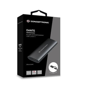 Conceptronic streamvault dante04b contenitore di unità di archiviazione box esterno ssd nero m.2