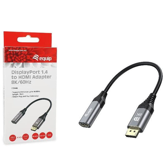 Equip 133446 cavo e adattatore video 0,15 m displayport hdmi nero, grigio