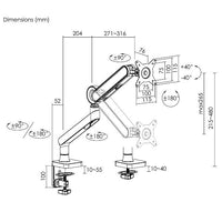 Equip 650185 supporto da tavolo per tv a schermo piatto 88,9 cm (35") scrivania bianco