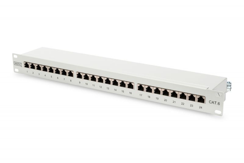 Patch panel 24 porte schermato cat.6 8 poli rack 19 bianco - DN91624S