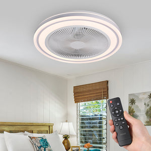 Ventilatore a Soffitto con Lampada Plafoniera LED 3 Velocità Luce RGB 80W Timer