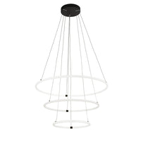 Lampadario Moderno Ruotare Acciaio Bianco Policarbonato Nero Led 59,81W 3000K