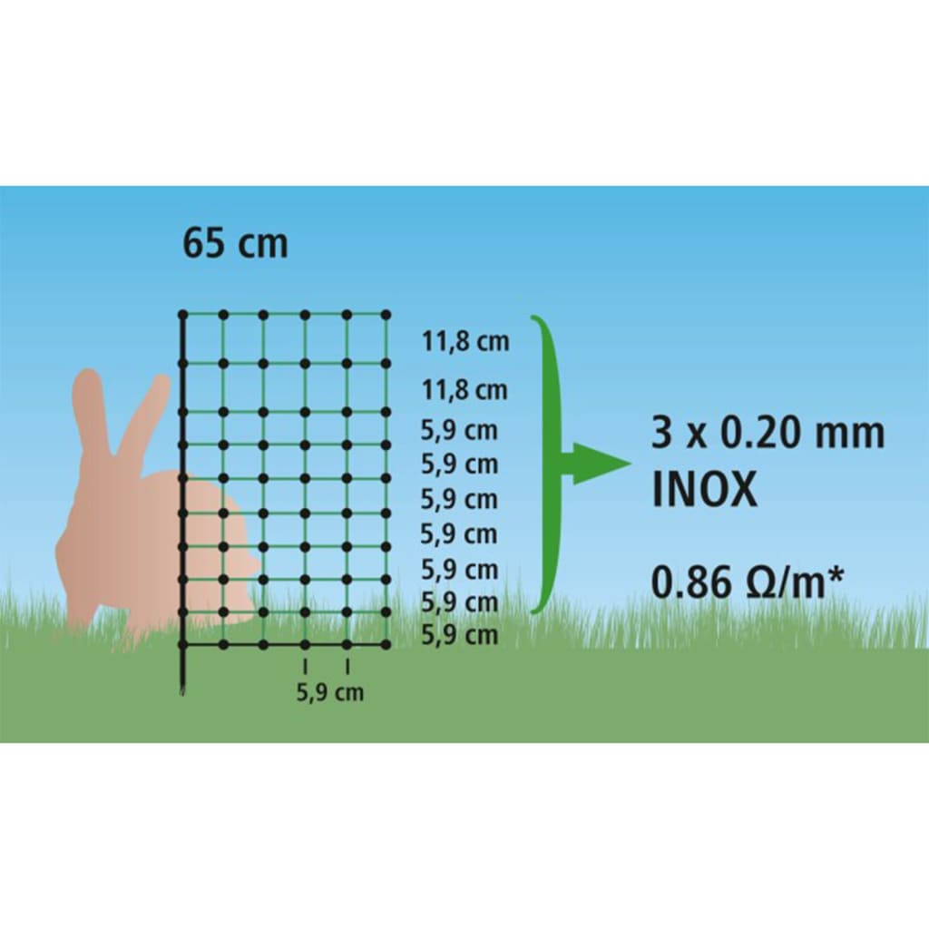 Kerbl Set Recinto a Rete Elettrificata per Conigli 65 m 292209 423472