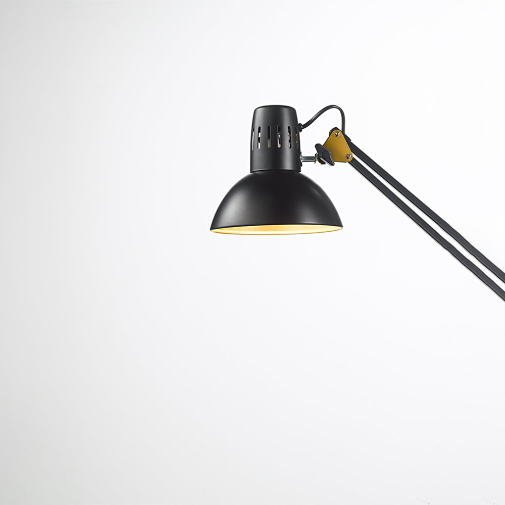 Lampada Da Scrivania Moderna Arc Nero E Oro 1 Luce E27