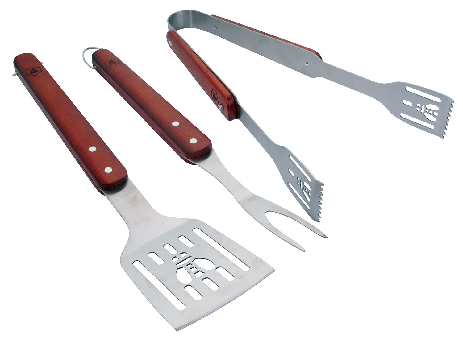 Set 3 Utensili Accessori per Barbecue Manico in Legno