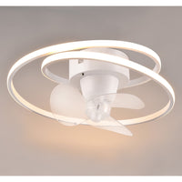 Ventilatore a Soffitto con Luce Led Plafoniera Moderno Bianco GD Trio