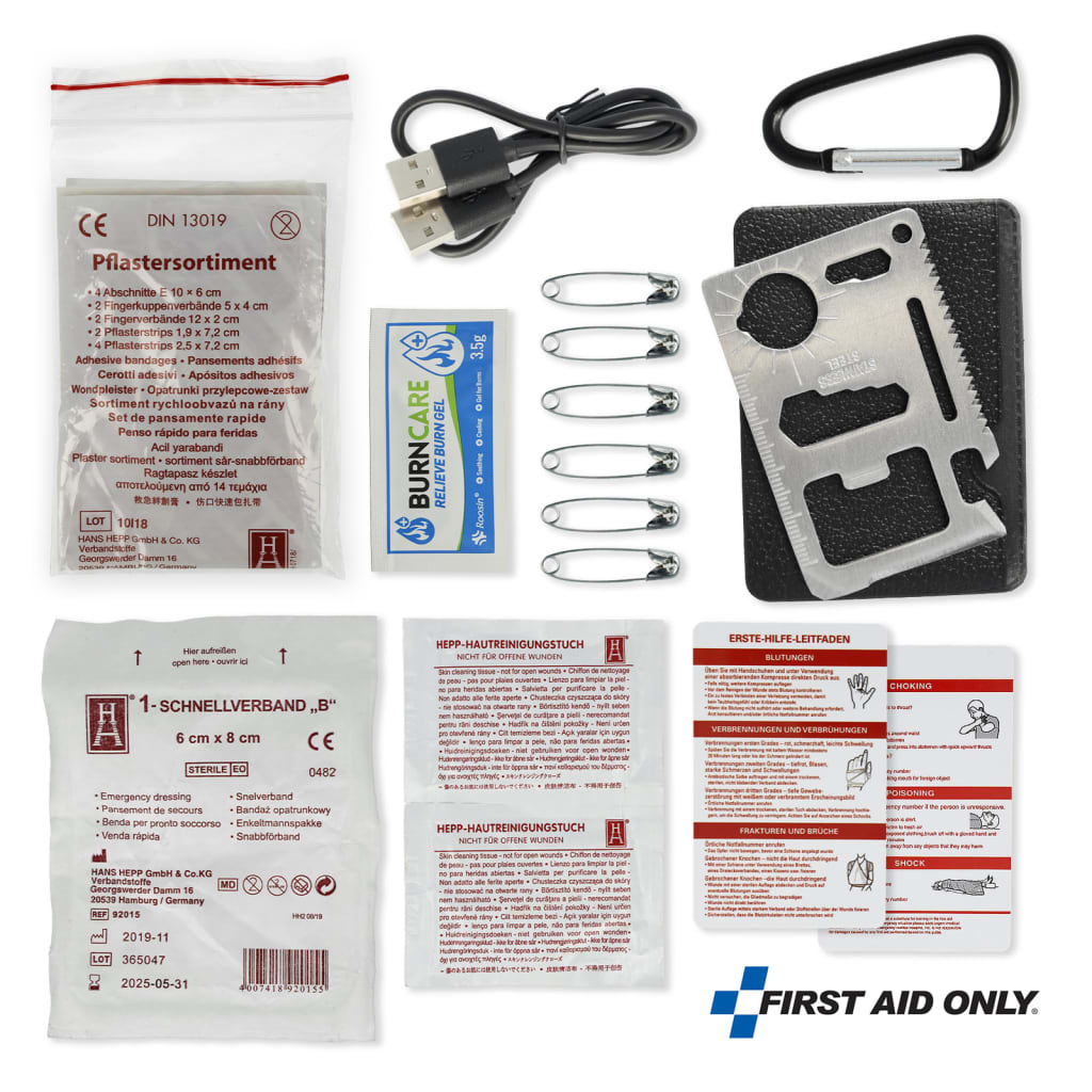 FIRST AID ONLY Set di Emergenza con Lampada Campeggio da Esterno 444416