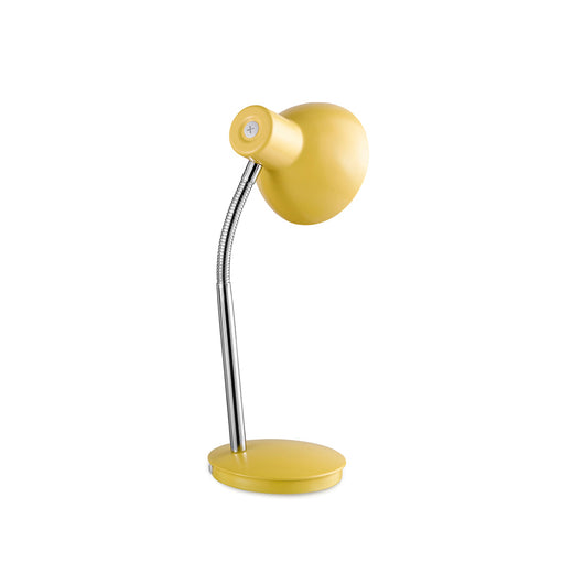 Lampada Da Scrivania In Metallo Moderna Play Giallo Cromo 1 Luce E14