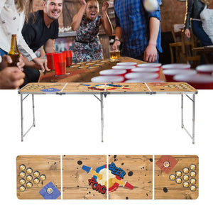 HI Tavolo Pieghevole Birra Pong 240x60x55 cm MDF e Alluminio 445592