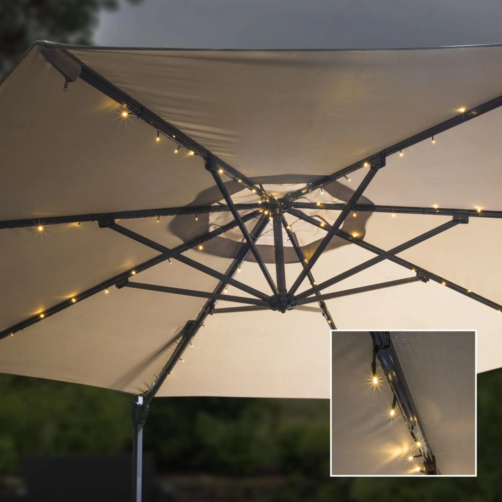 HI Stringa di Luci Solari a LED per Ombrellone 130 cm