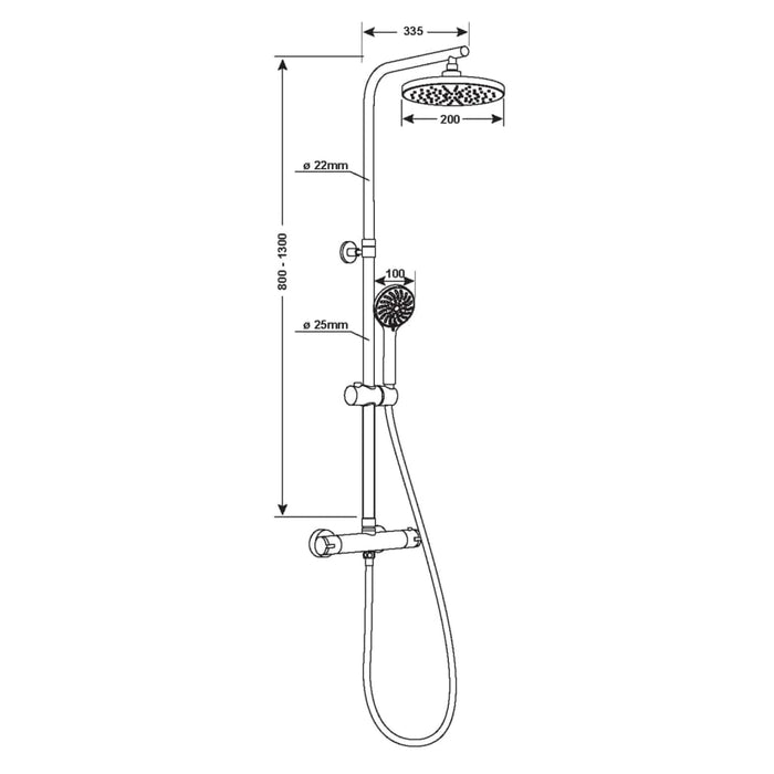 CORNAT Sistema Doccia Completo PERFECT NEO Cromo 445846