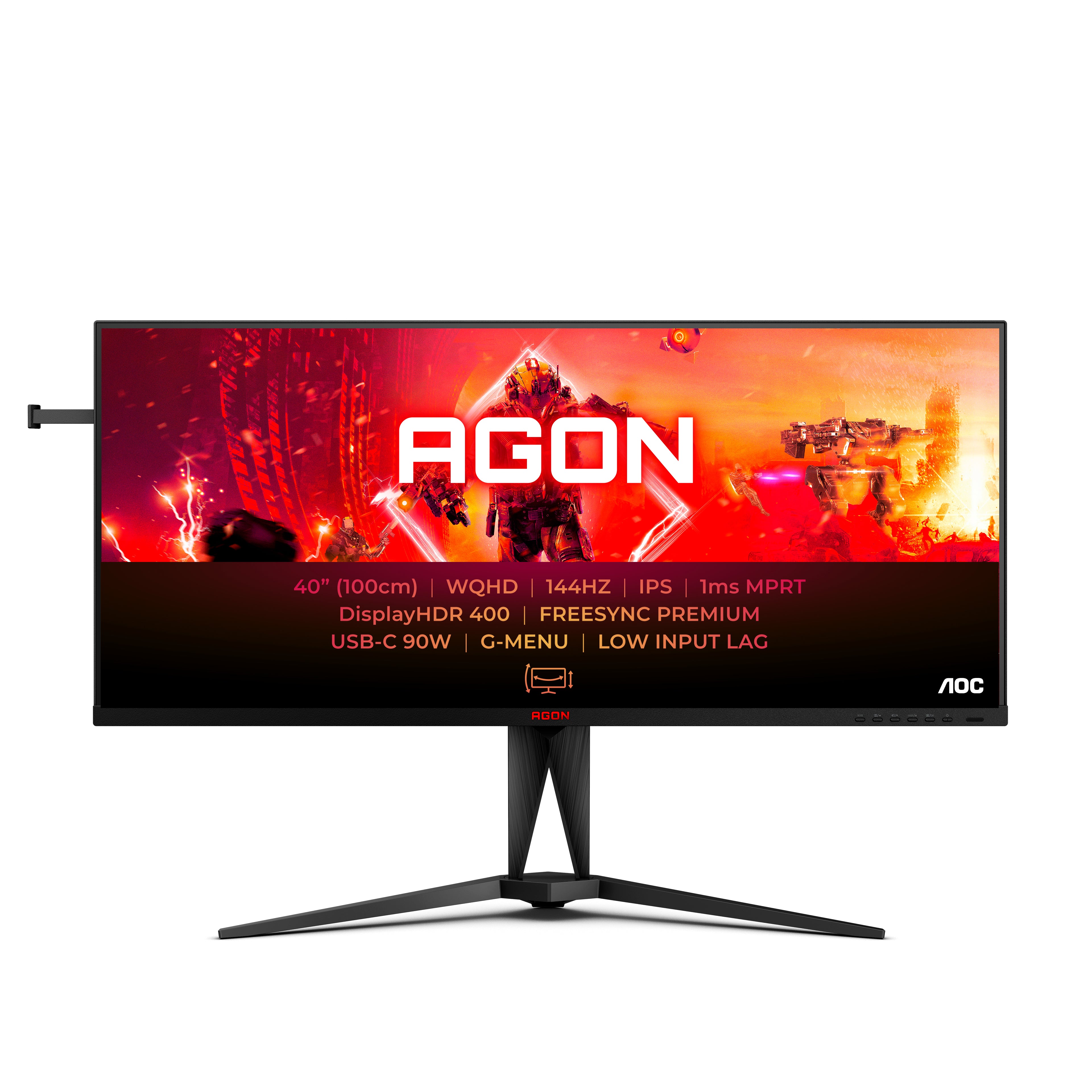 Aoc agon 5 ag405uxc monitor pc 100,3 cm (39.5") 3440 x 1440 pixel wide quad hd lcd nero