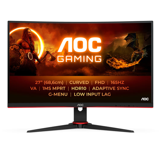 Aoc g2 c27g2e/bk monitor pc 68,6 cm (27") 1920 x 1080 pixel nero, rosso