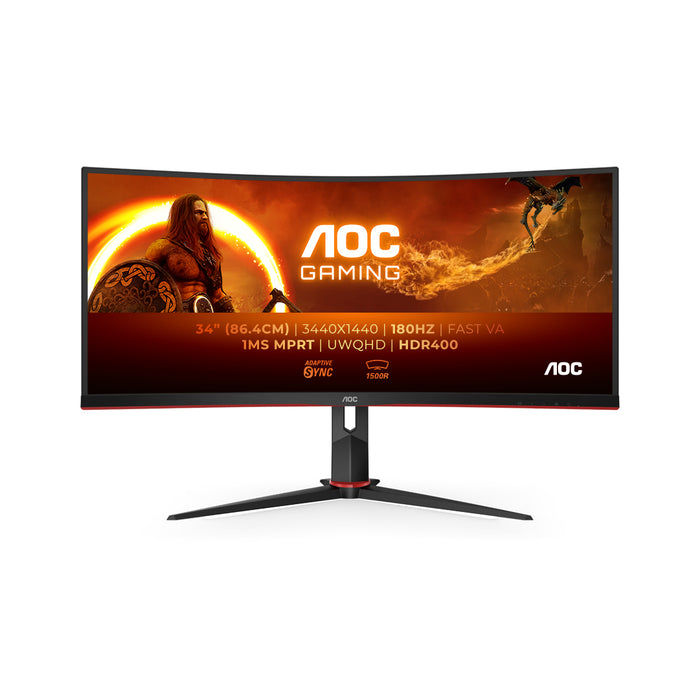 Aoc g2 cu34g2xp monitor pc 86,4 cm (34") 3440 x 1440 pixel ultrawide quad hd led nero - CU34G2XP/BK