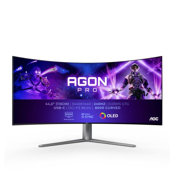 Aoc agon pro ag456uczd led display 114,3 cm (45") 3440 x 1440 pixel wide quad hd oled nero