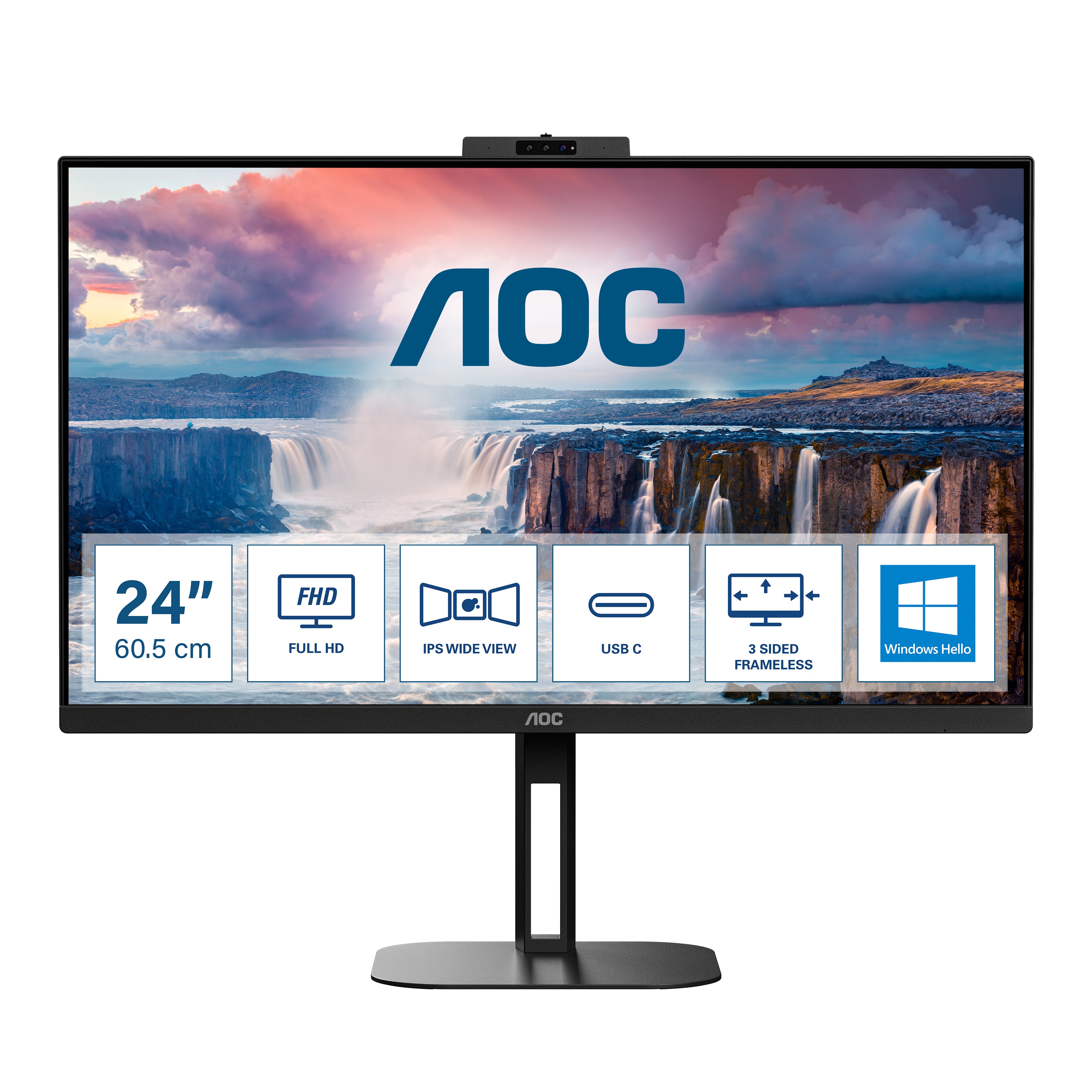 Aoc v5 24v5cw/bk monitor pc 60,5 cm (23.8") 1920 x 1080 pixel full hd led nero